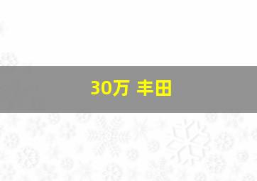 30万 丰田